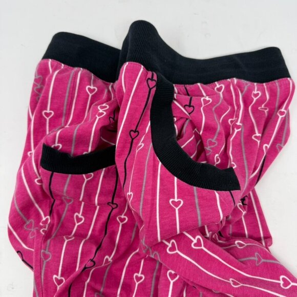 Cacique Pajama Set 3/4 Sleeve Top Matching Pants Sz 22/24 Striped Heart Pattern - Picture 12 of 14